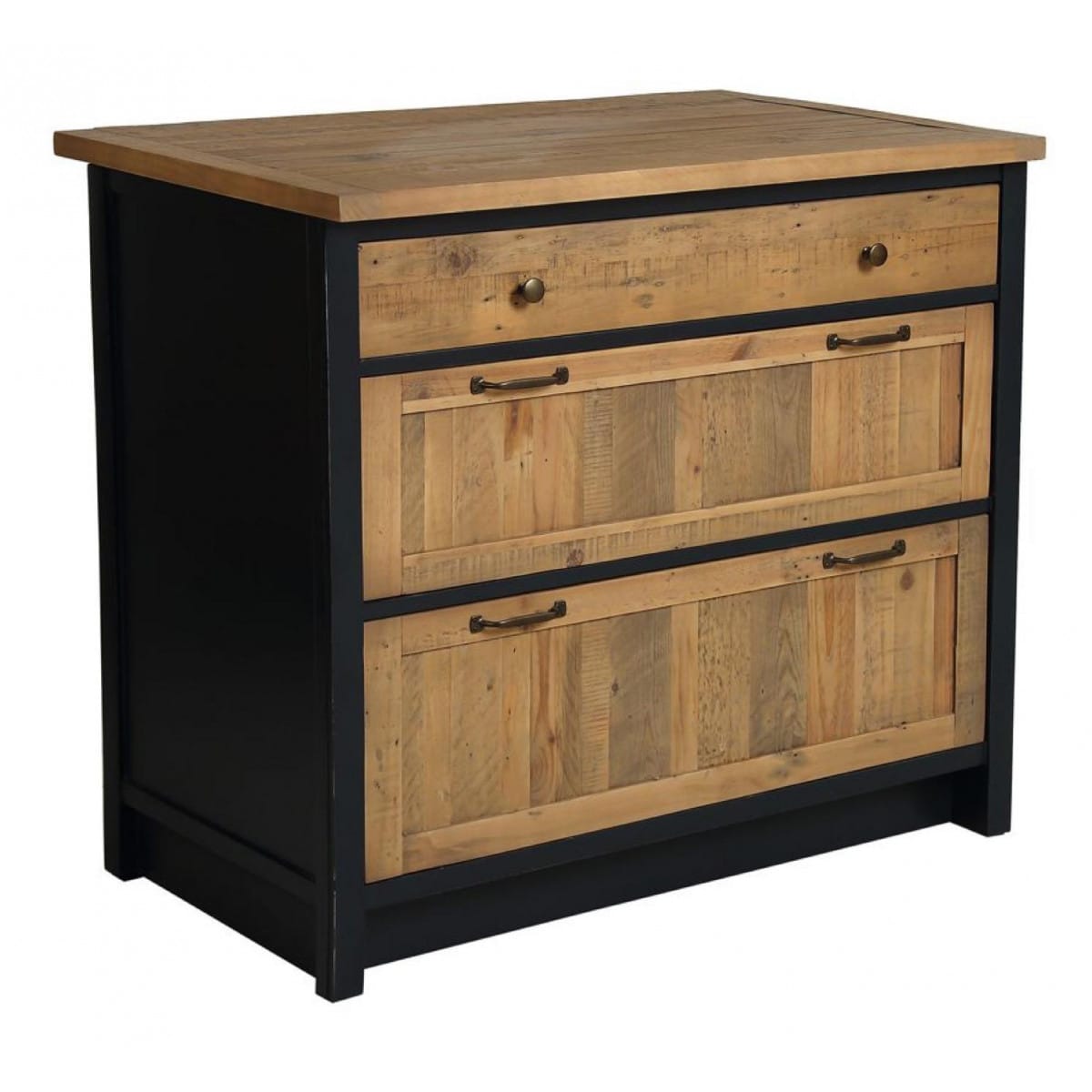 Casserolier 3 tiroirs - bois - noir -