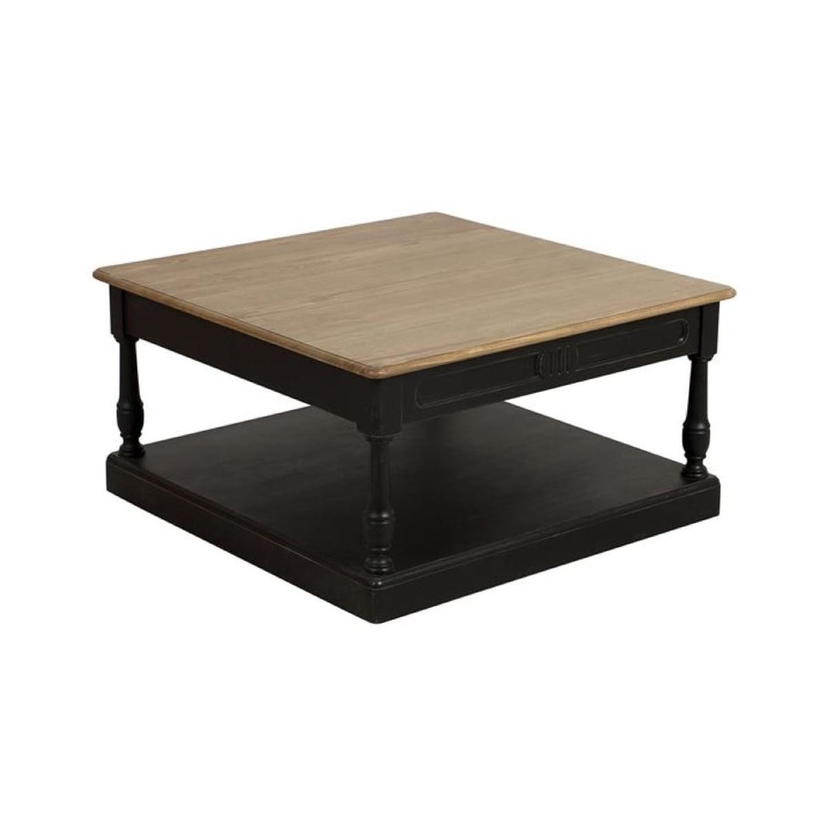 Table basse carrée - bois - noir -