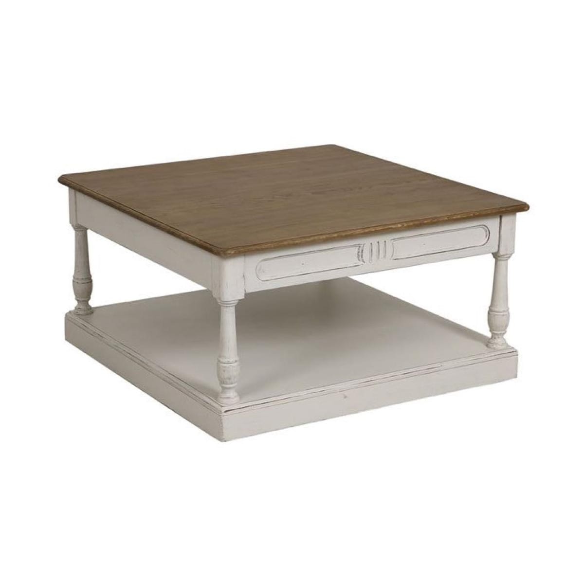 Table basse carrée - bois - blanc -