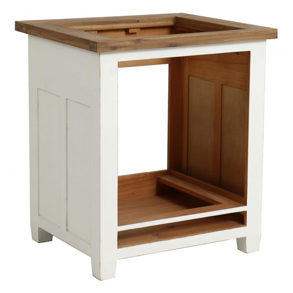 Meuble pour four et plaque bois blanc -