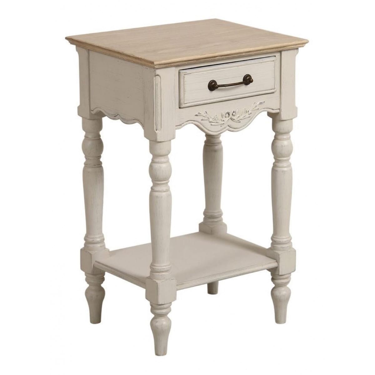 Chevet 1 tiroir mdf blanc - romance