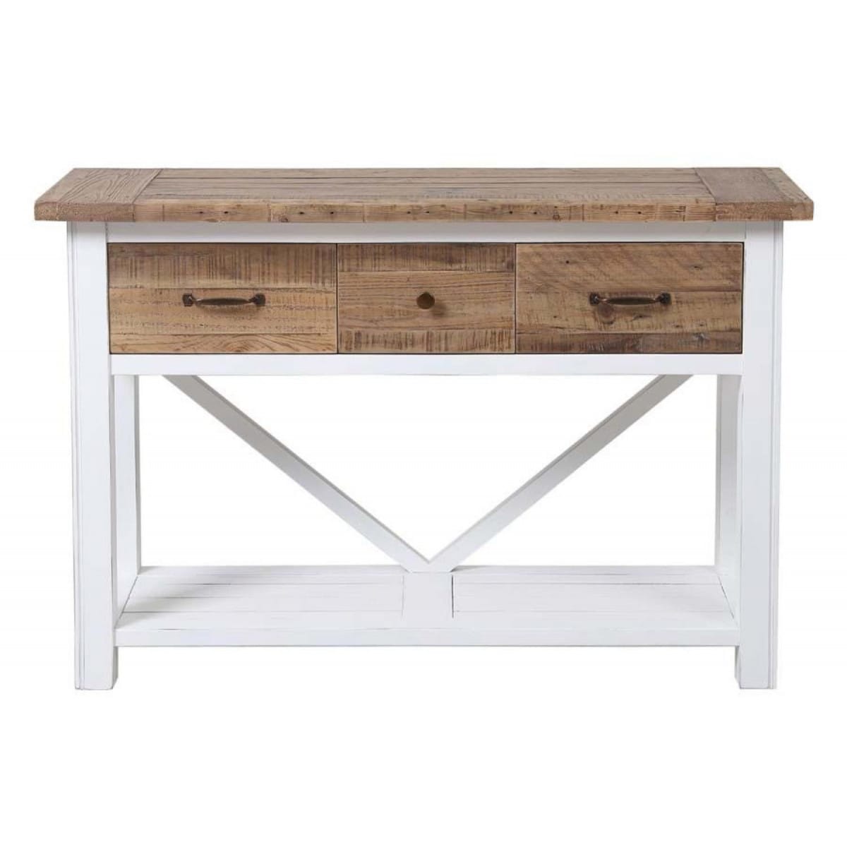 Console 3 tiroirs mdf blanc - rivages