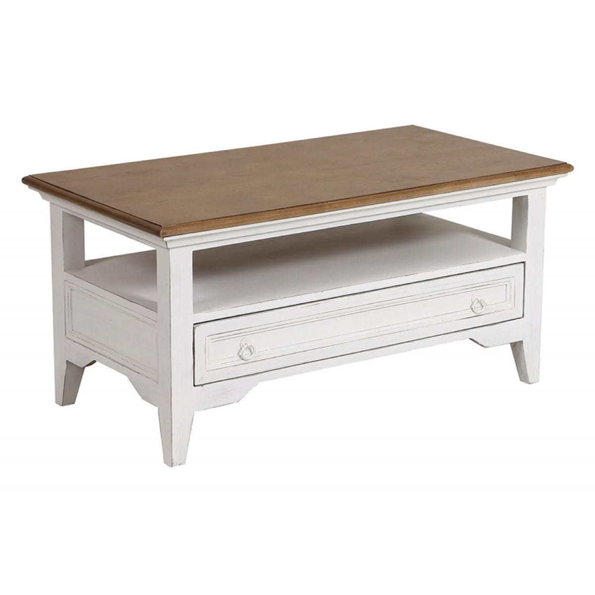 Table basse rectangulaire - bois - blanc