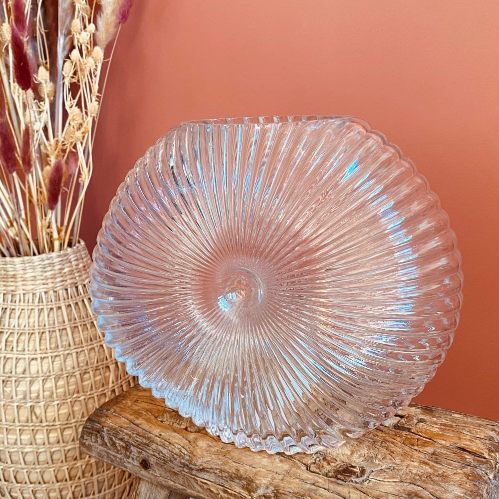 Vase coquillage en verre transparent