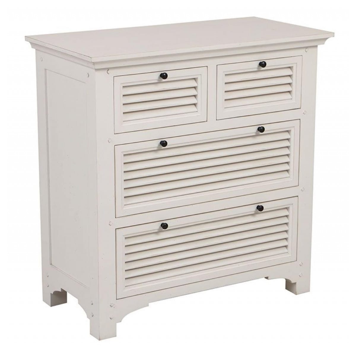 Commode 4 tiroirs - bois - blanc -