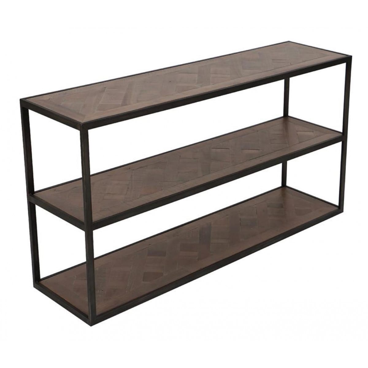 Console 3 plateaux - bois-mdf - marron -