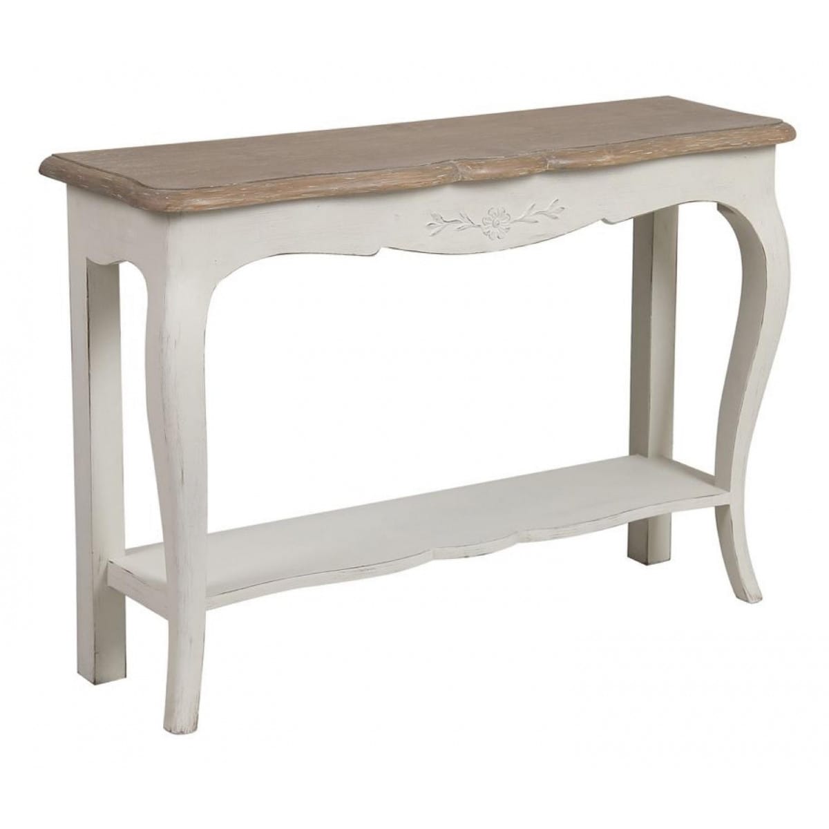 Console pieds galbés bois blanc -