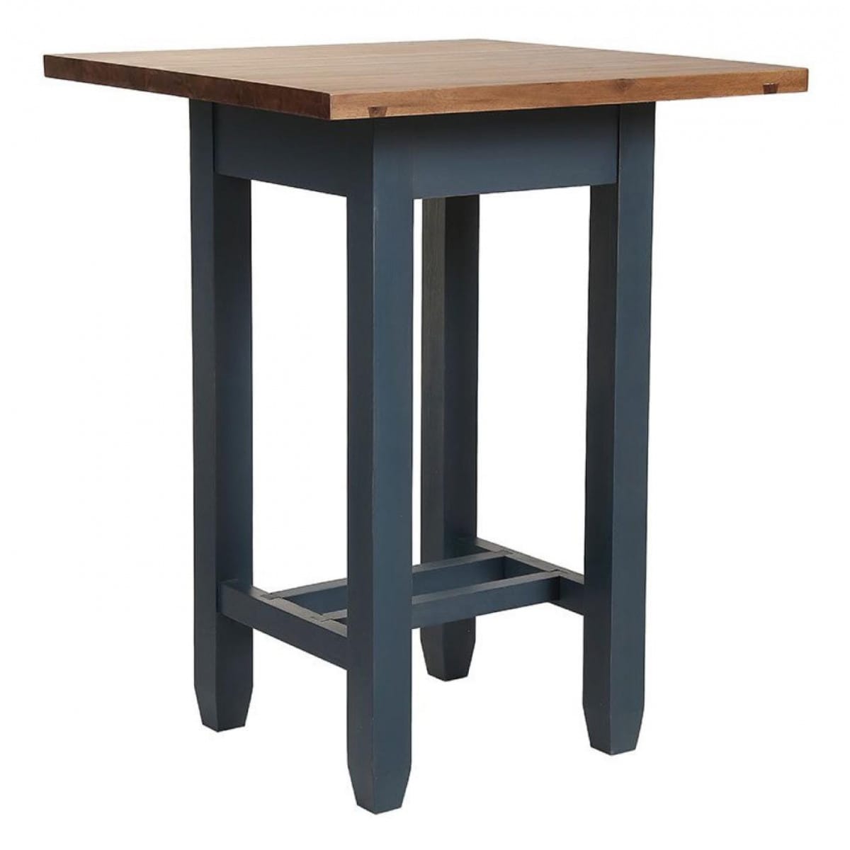 Table repas haute carrée - bois - bleu -