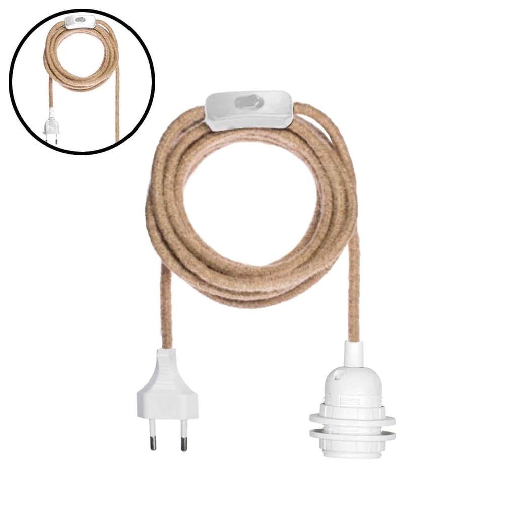 Suspension douille e27 pvc blanche