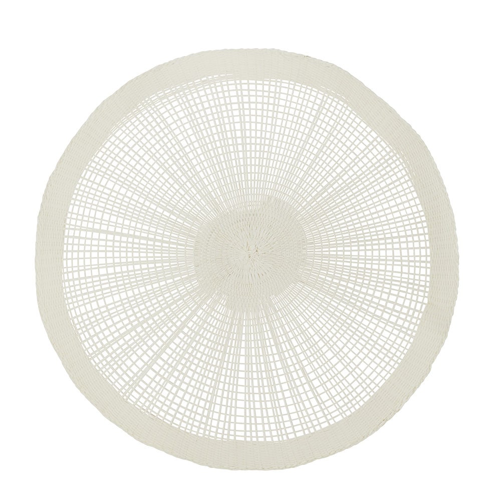 Set de table blanc rond 38 cm tressé en