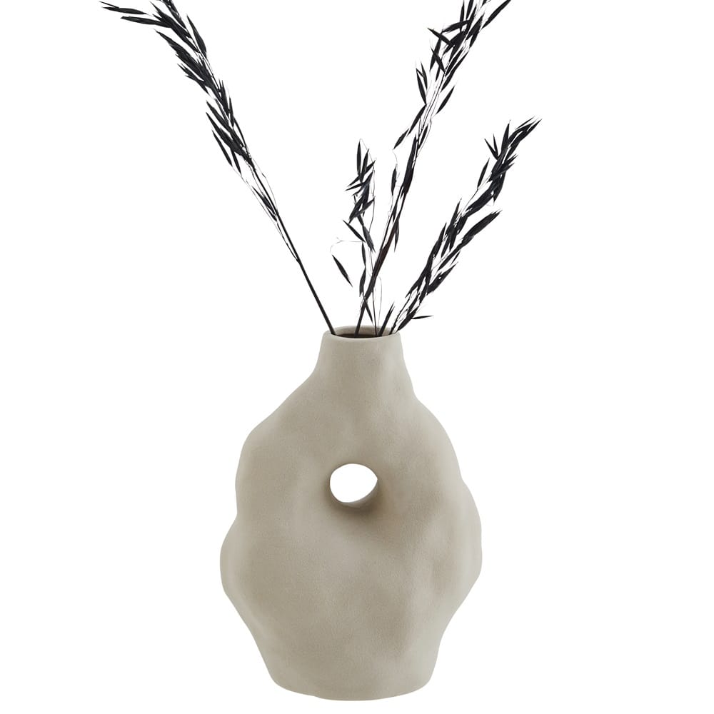 Vase en grès beige forme organique -