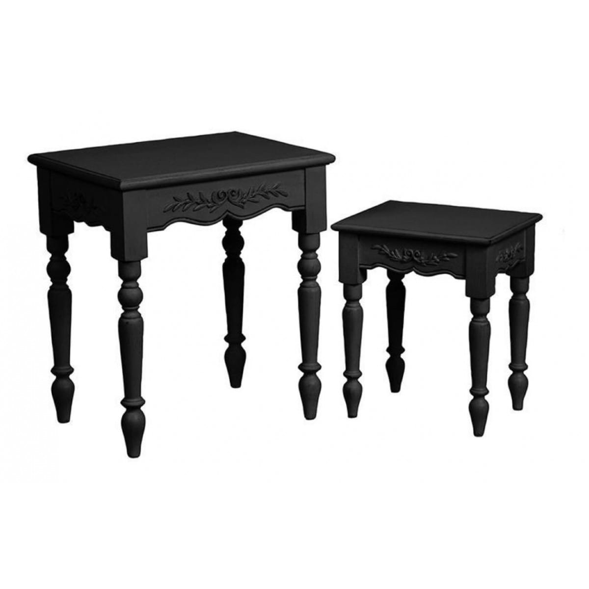 Tables gigognes (set de 2) bois-mdf noir