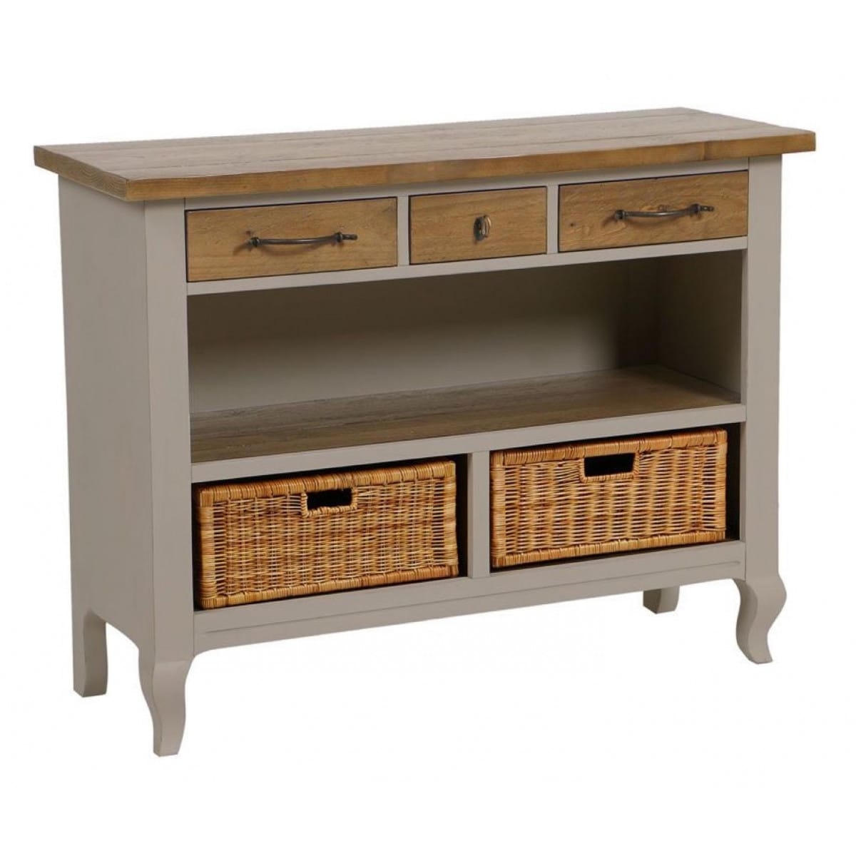 Meuble bas de rangement - bois - gris -