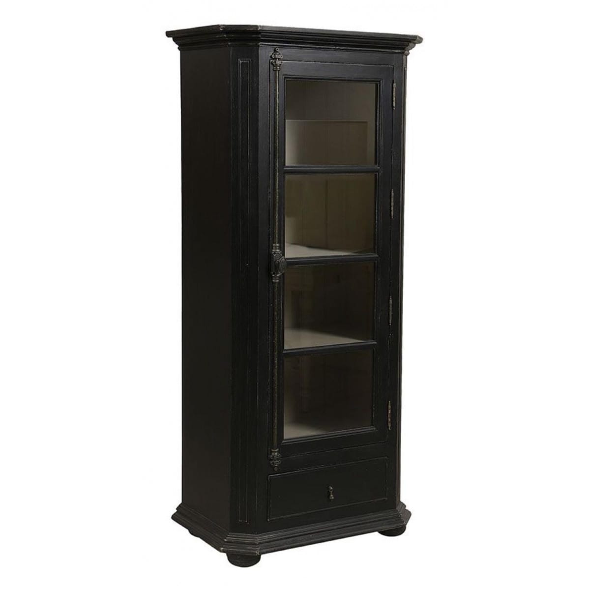 Vitrine 1 porte bois-mdf noir - bruges