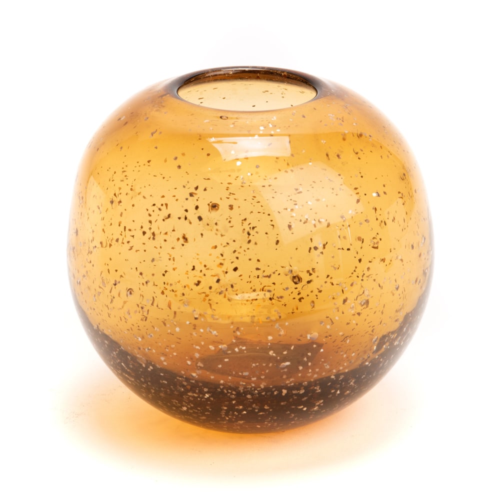 Vase boule paillette ambre 15 cm