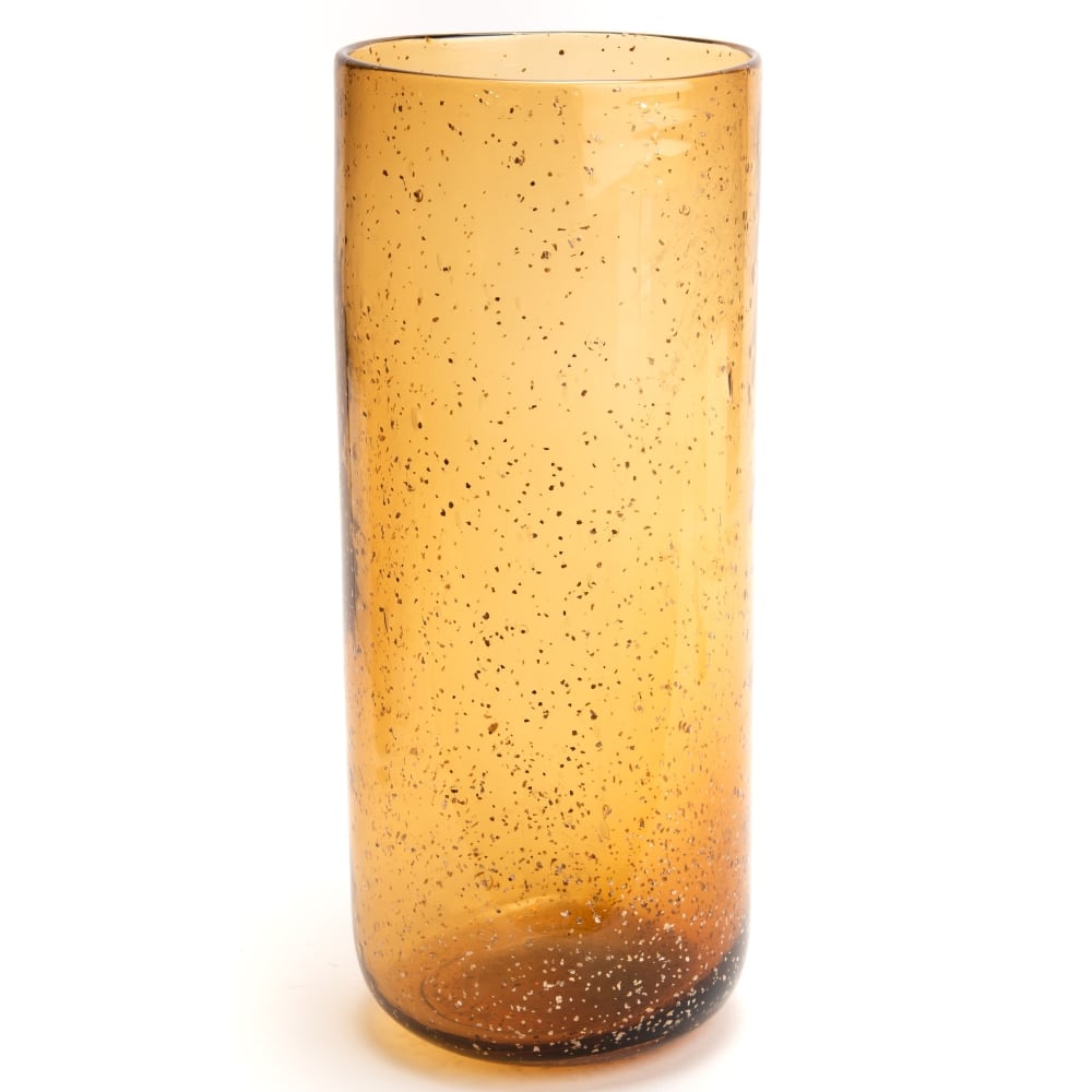 Vase paillette 35 cm ambre