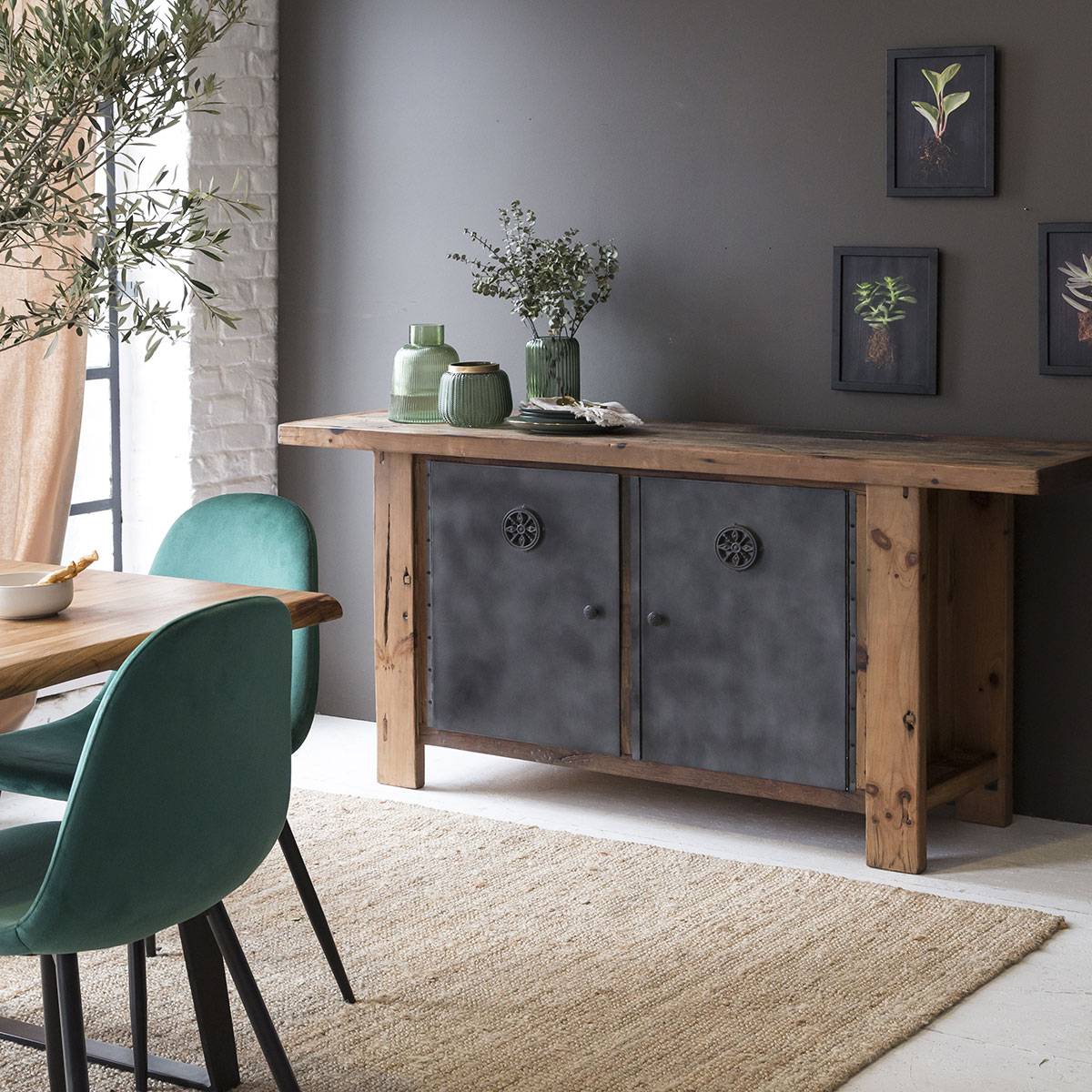 Buffet en bois recyclé et métal hector