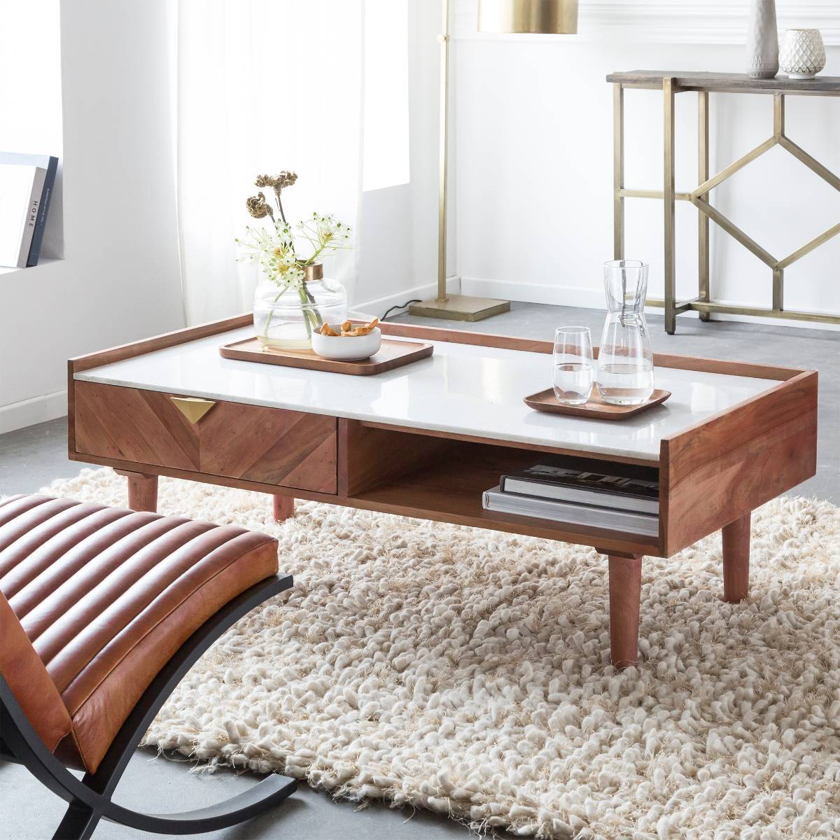 Table basse en bois d'acacia naxos