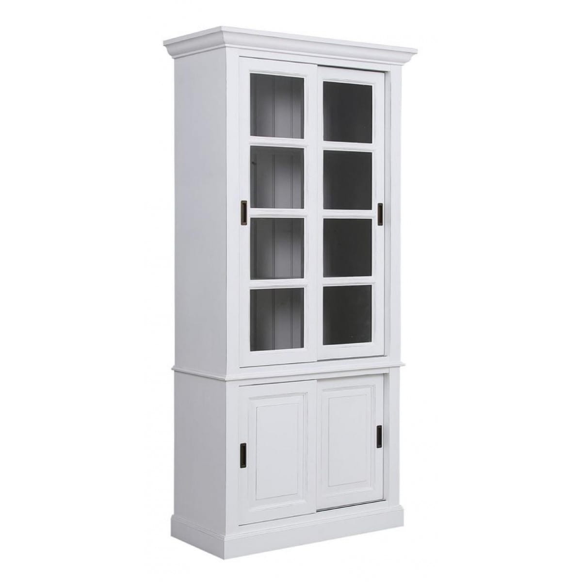 Vitrine 2 portes bois-mdf blanc - rhode