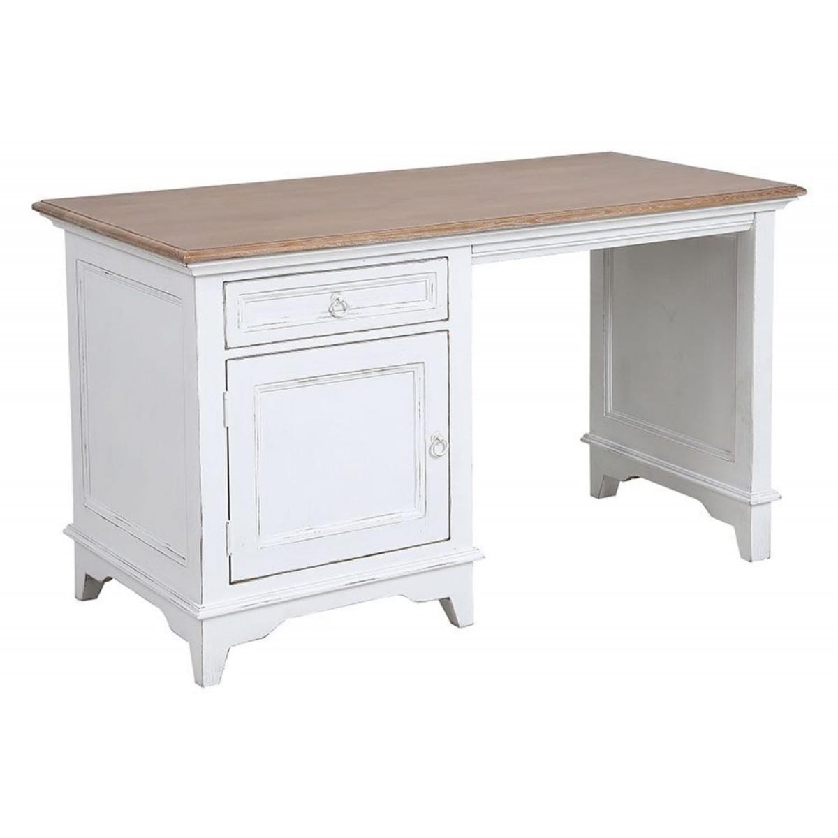 Bureau 1 porte 1 tiroir bois blanc -