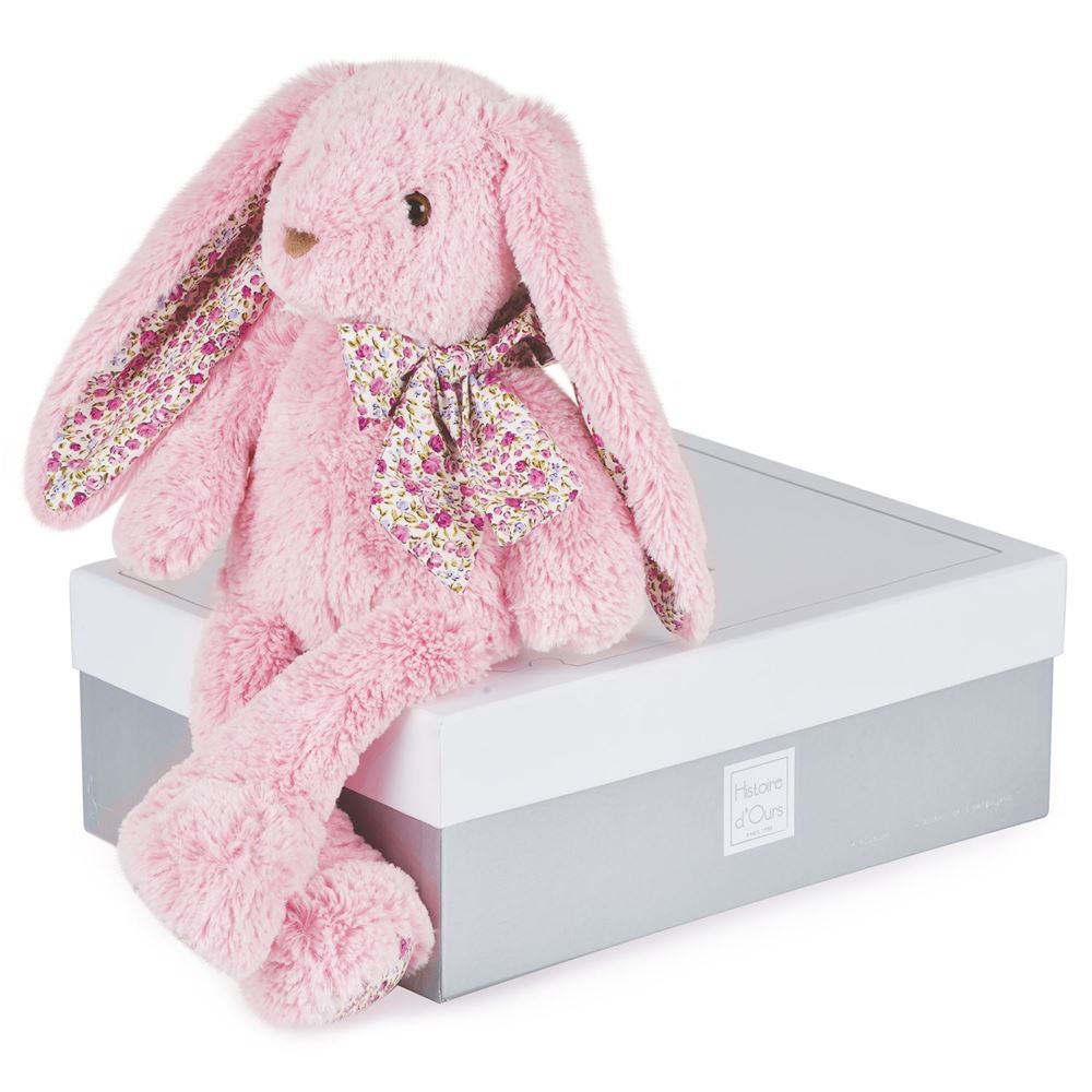 Peluche lapin rose 40 cm