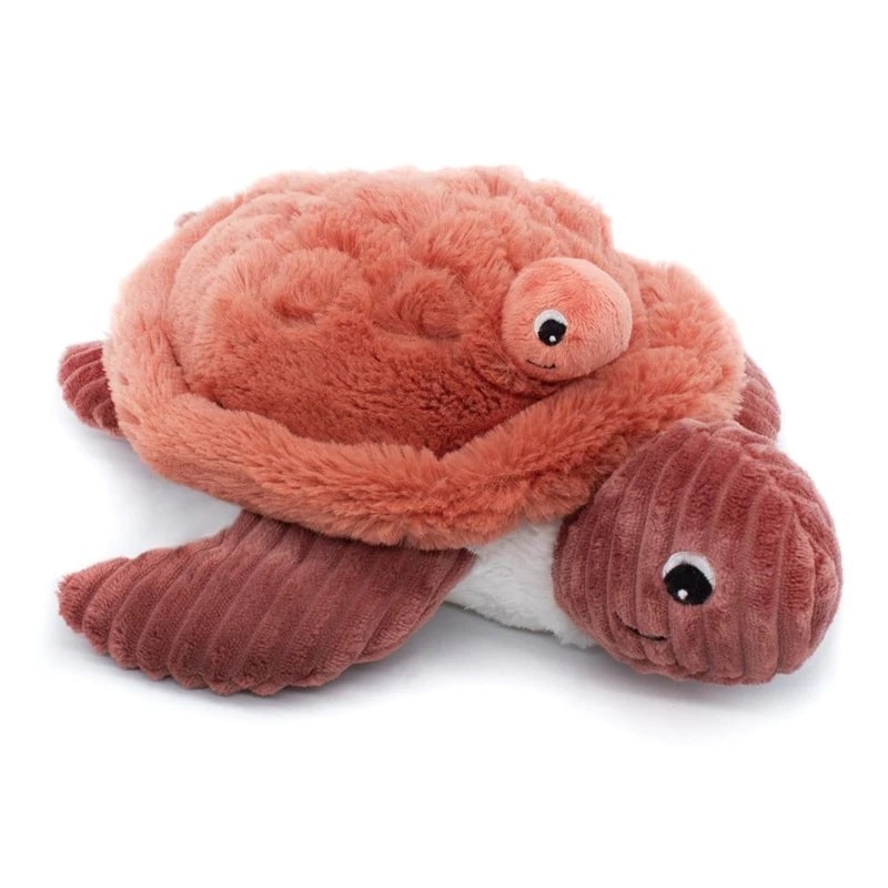 Peluche maman bébé tortue terracotta