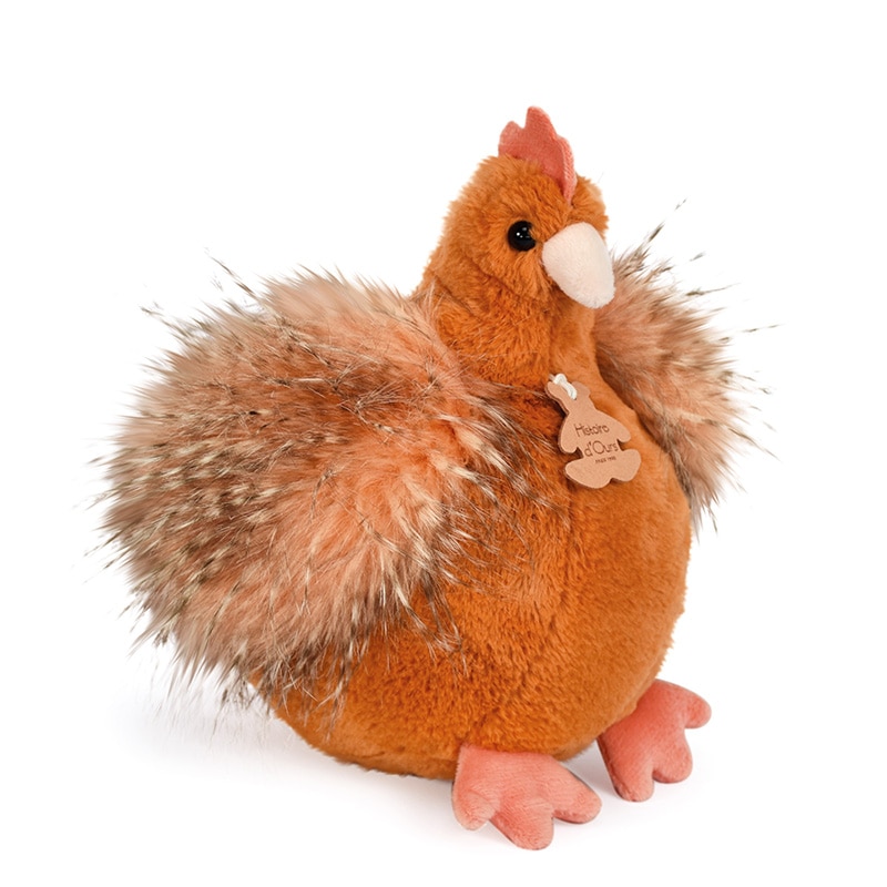 Peluche poule poulette rousse 20 cm