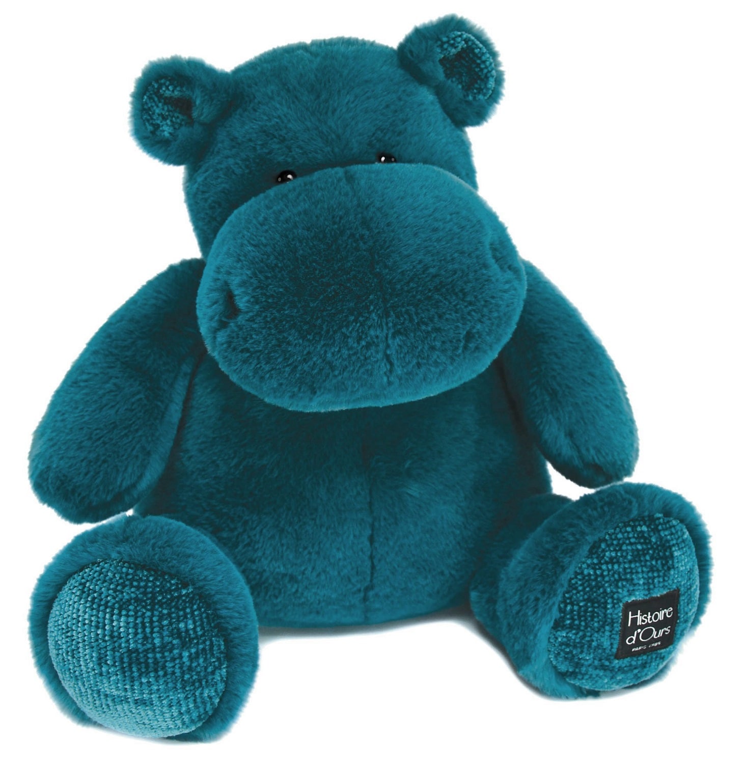 Peluche hippo hip chic bleu 40 cm