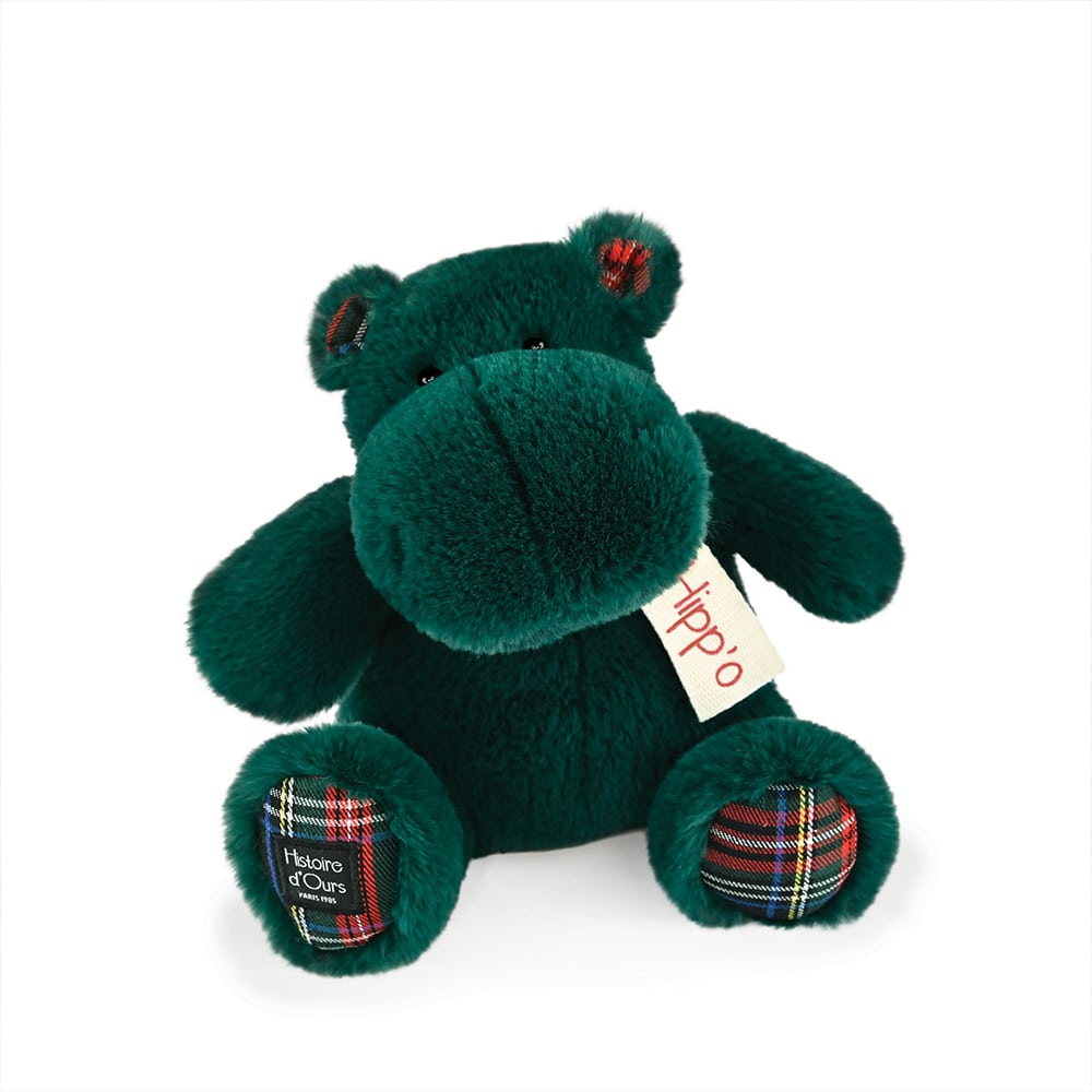 Peluche hippo hip chic vert sapin 25 cm