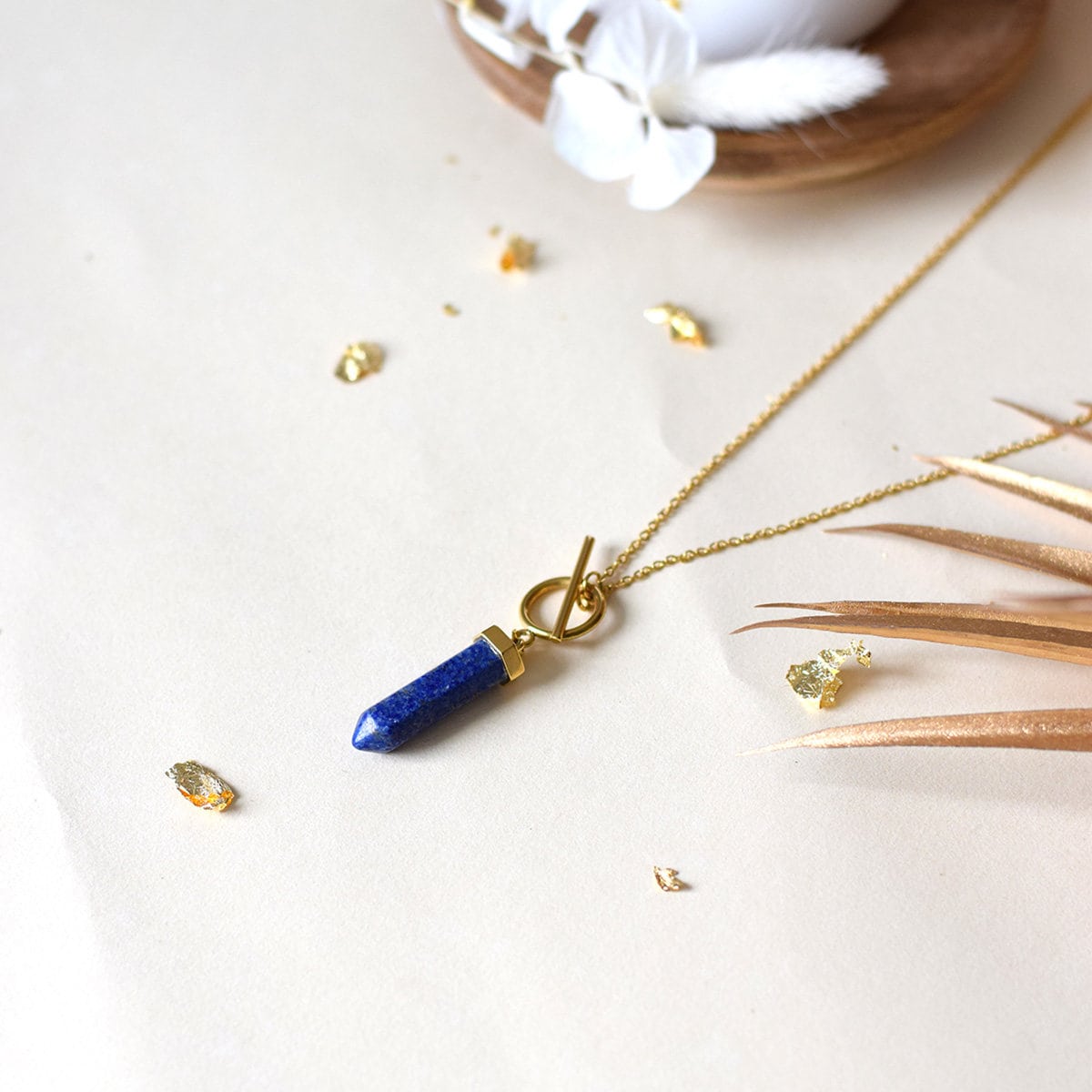 Collier pendule lapis-lazuli