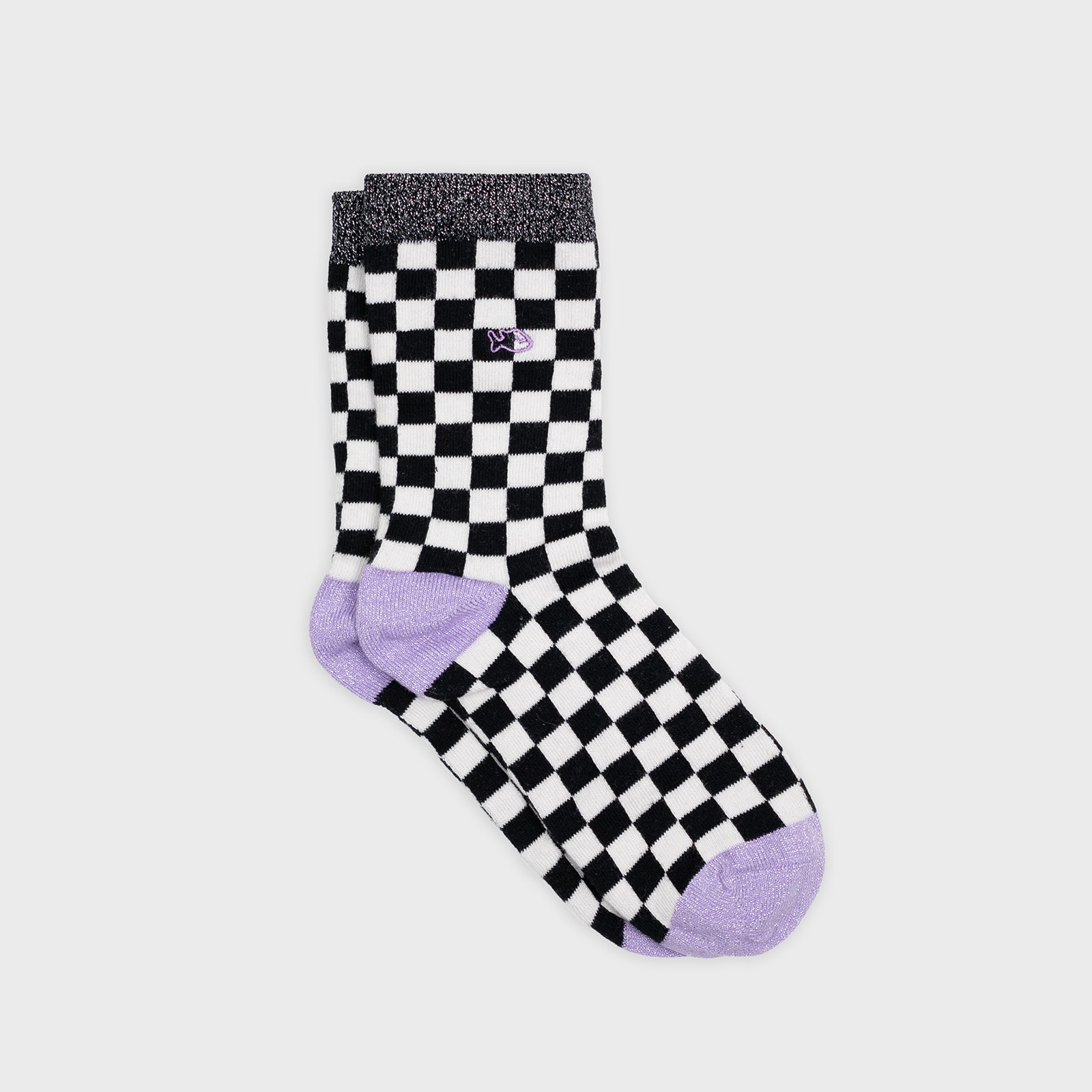 Chaussettes carreaux blanc et noir