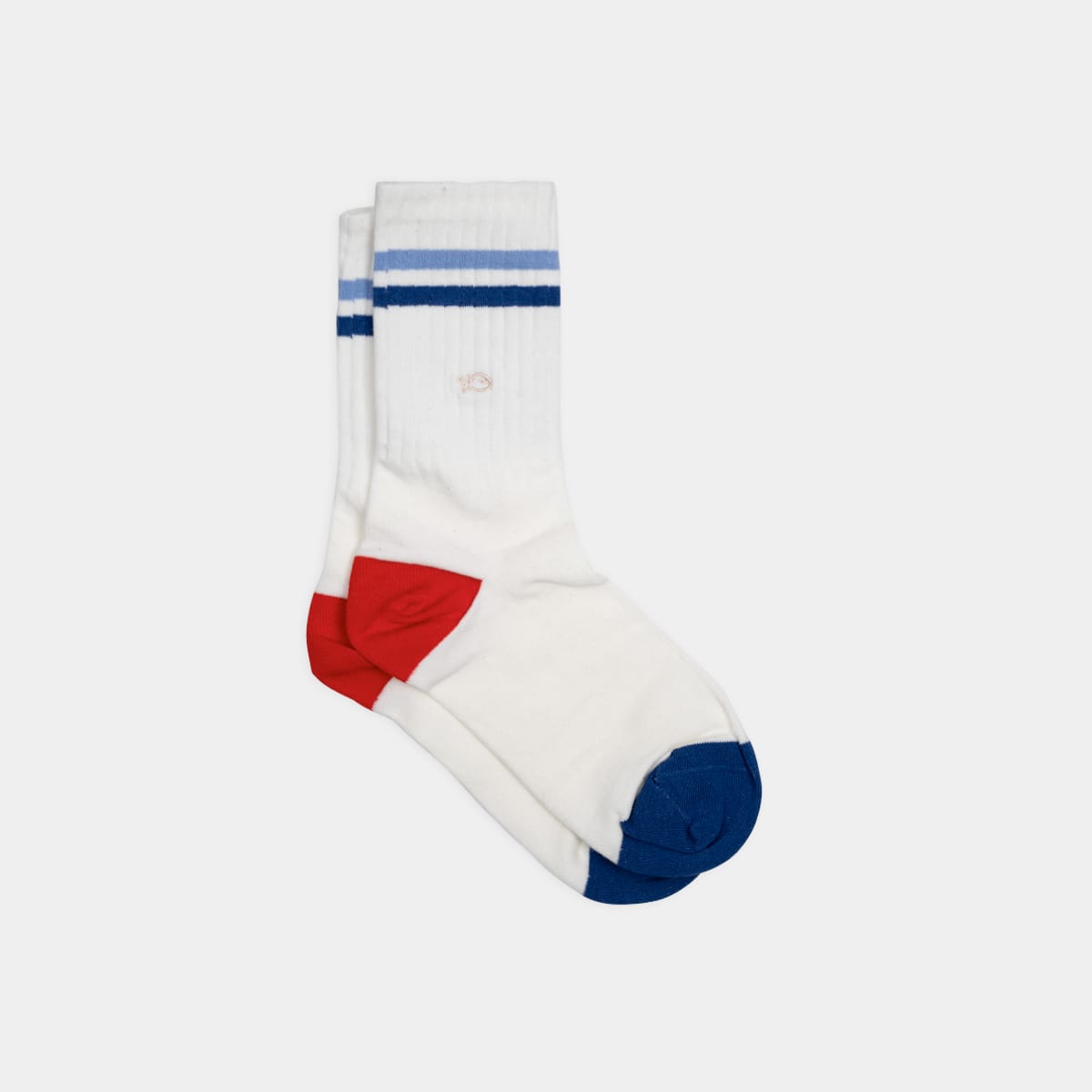 Chaussettes retro blanc et bleu