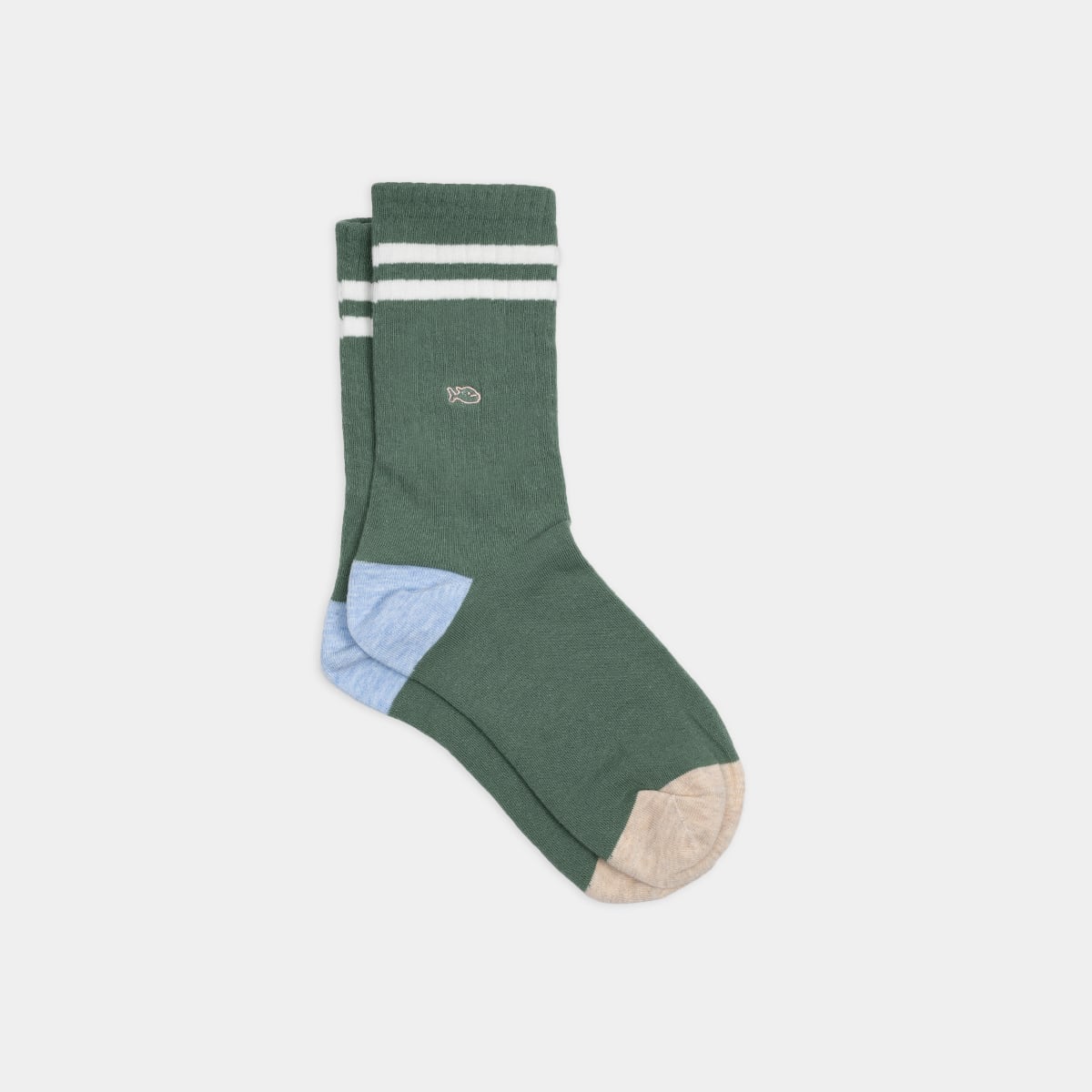 Chaussettes retro vert et blanc